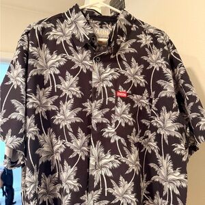 DIXXON Black and White Palm Tree Men's Shirt